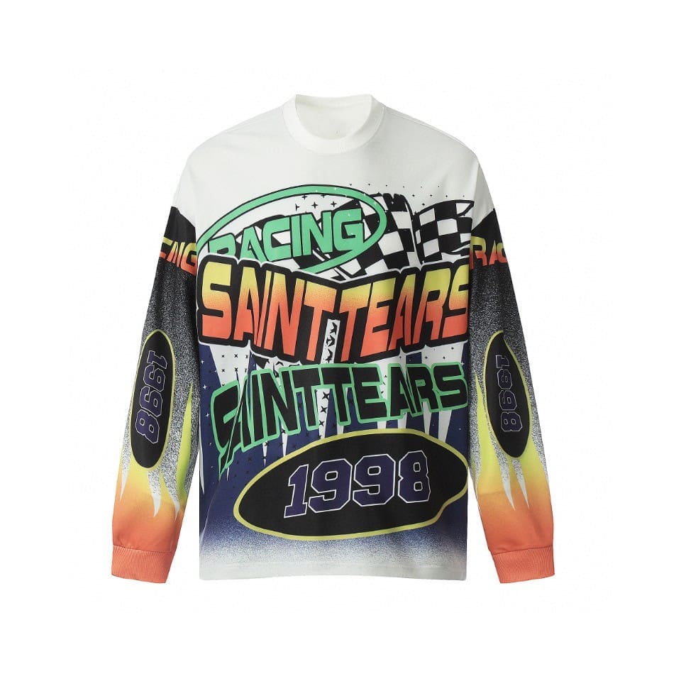 Saint Michael Vintage Loose Long Sleeve Drop Shoulder T-Shirt for Men