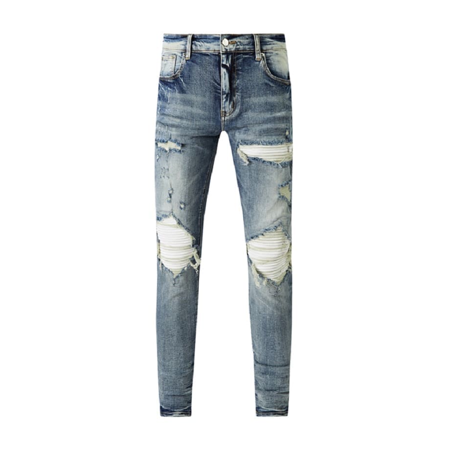 Xingx Patchwork Ripped Jeans