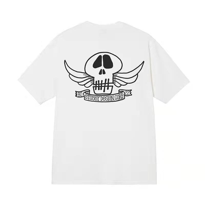 Stussy Crown Surfing Print Short Sleeve T-Shirt for Men and Women