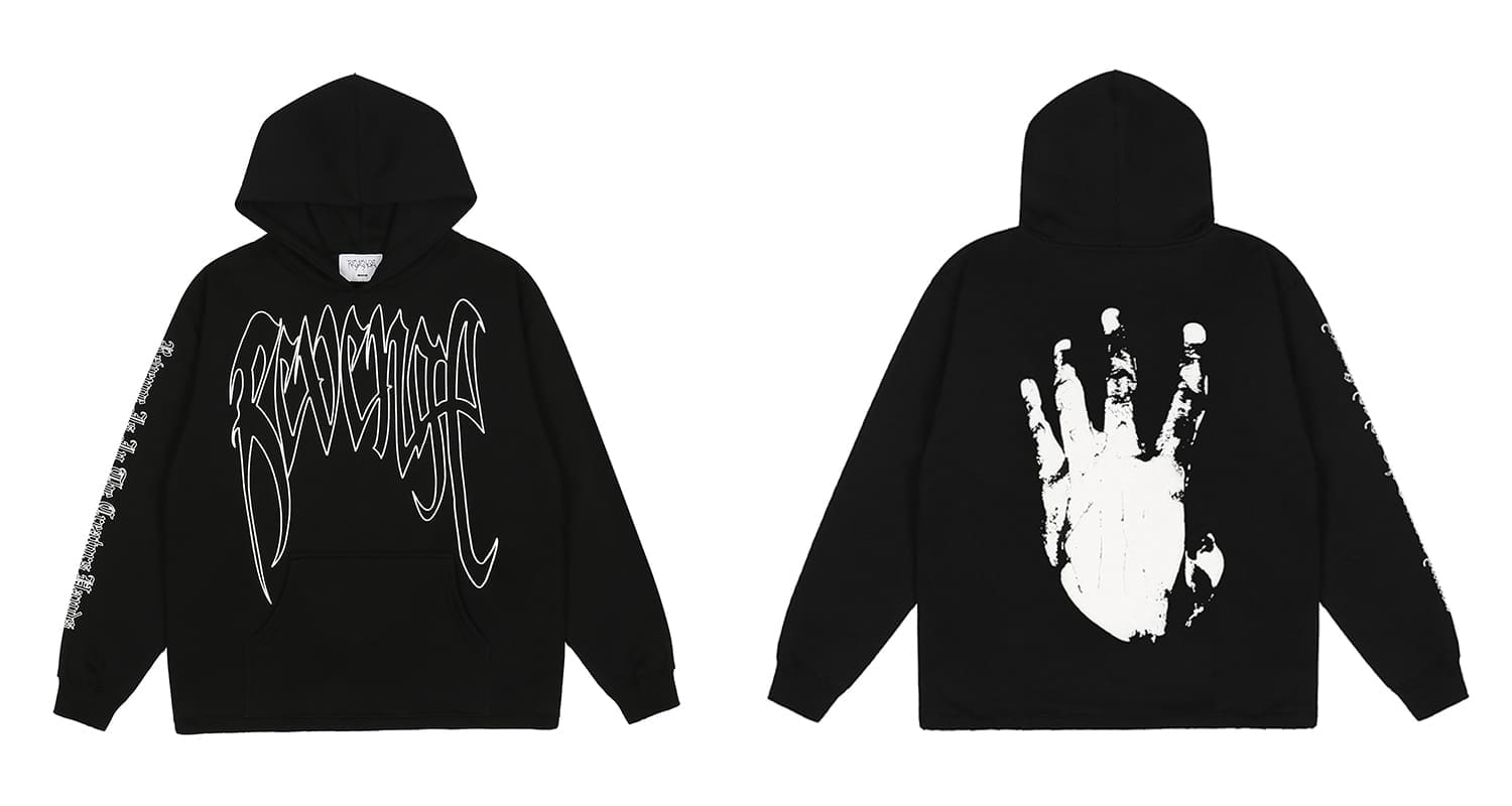 Revenge Mechanical Skull Print Hoodie