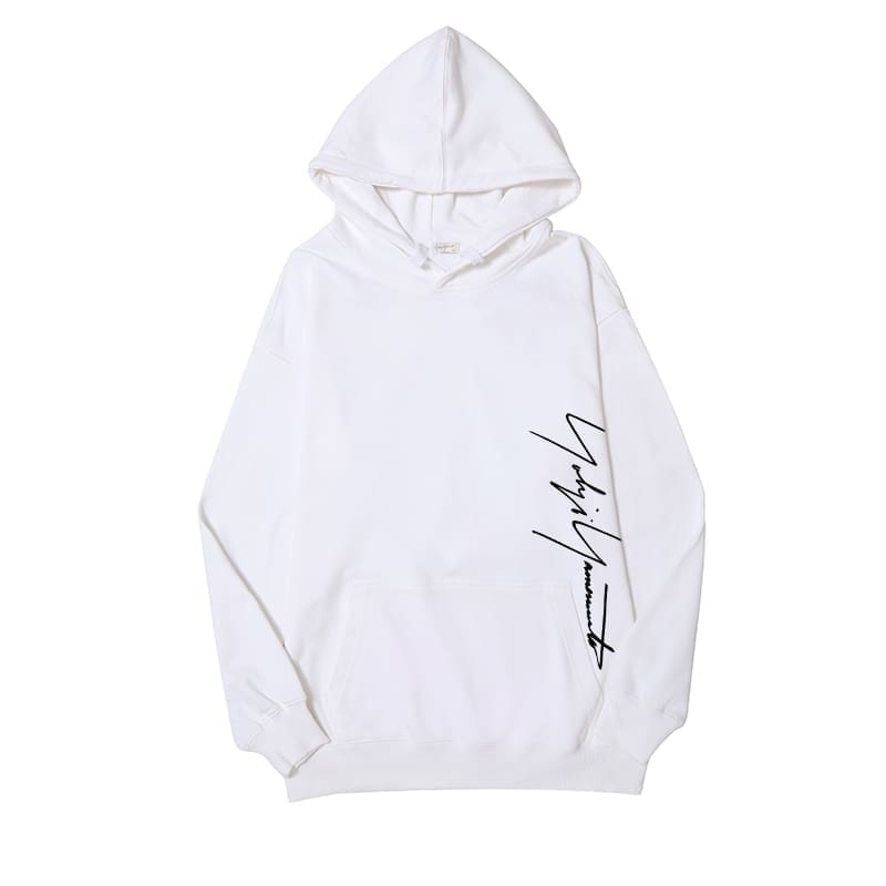 Yohji Yamamoto Vertical Signature Logo Hoodie