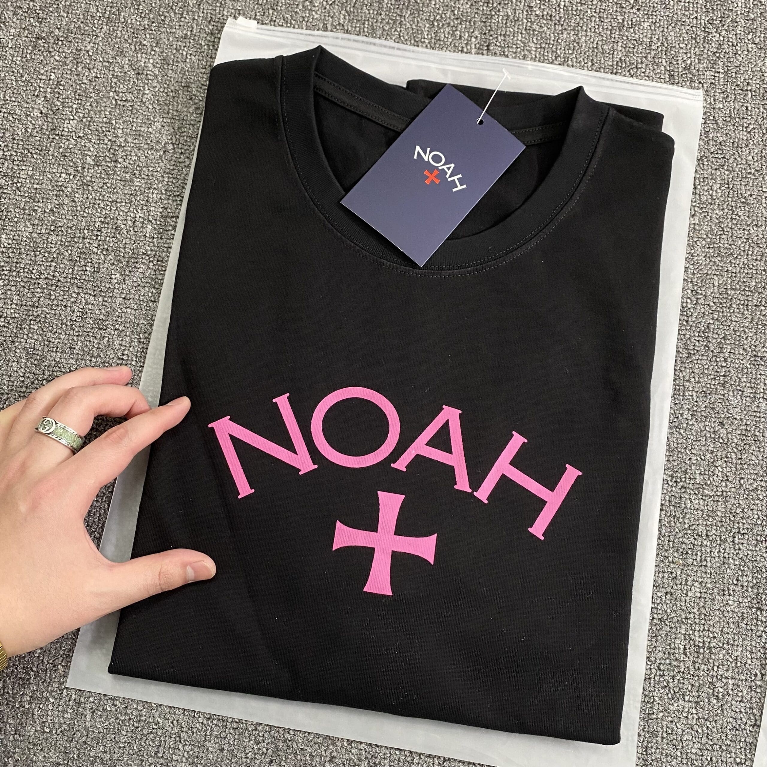 Noah Pink Cross Logo Tee