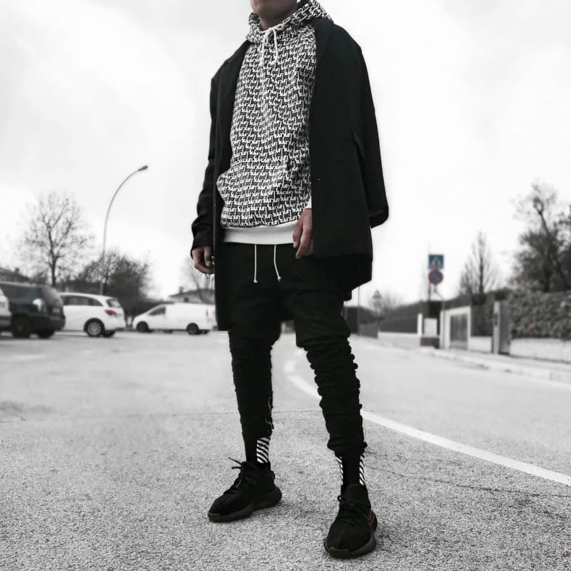 FOG Biber Printed Hooded Fleece Lined Sweater for Men and Women