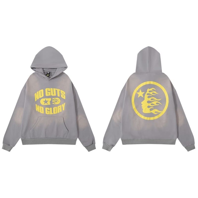 H*lst*r hell star mud print hooded sweater