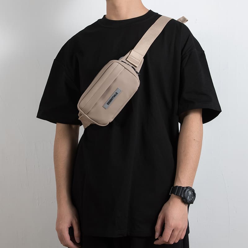 ESSENTIALS Double Line Chest Bag Sports Messenger Bag Mobile Phone Bag for Men and Women