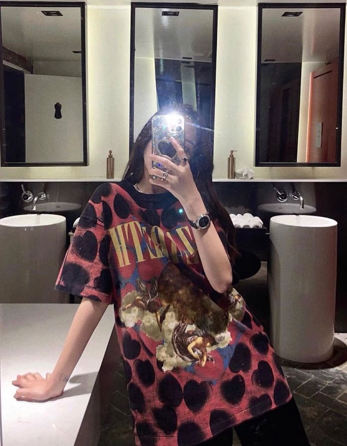 Saint Michael Angel Heart Box Washed T-Shirt for Men and Women