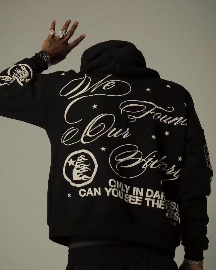 H*lst*r flame red hooded sweater