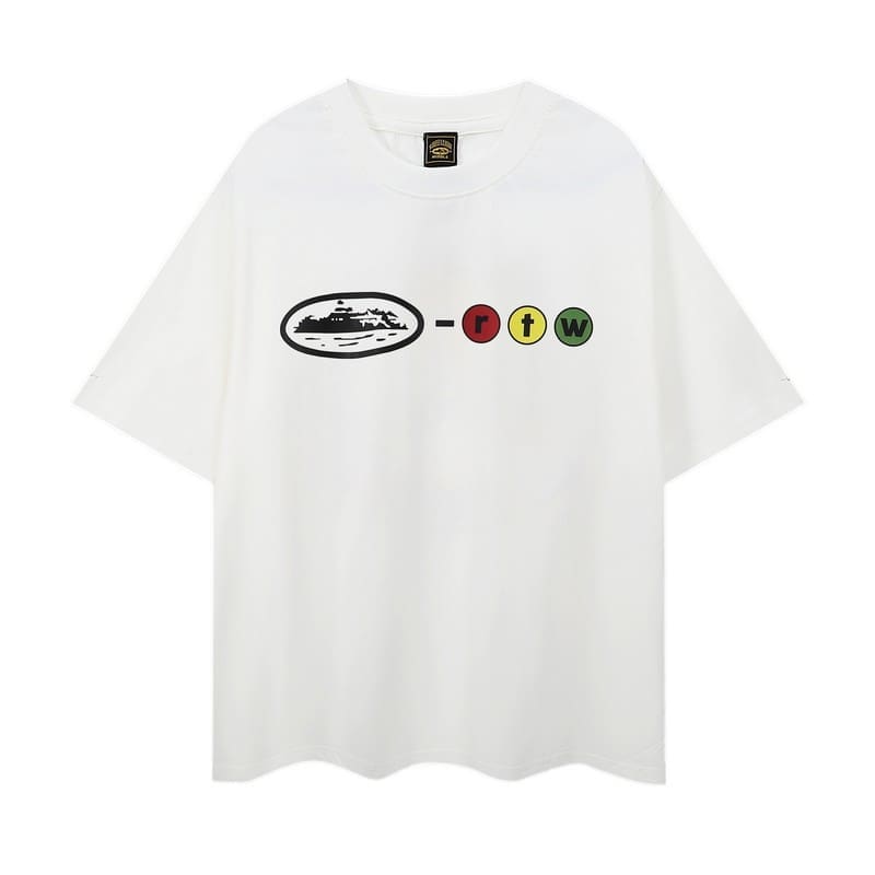 Corteiz Devil Island Graffiti Print T-Shirt for Men and Women High Street Retro Style