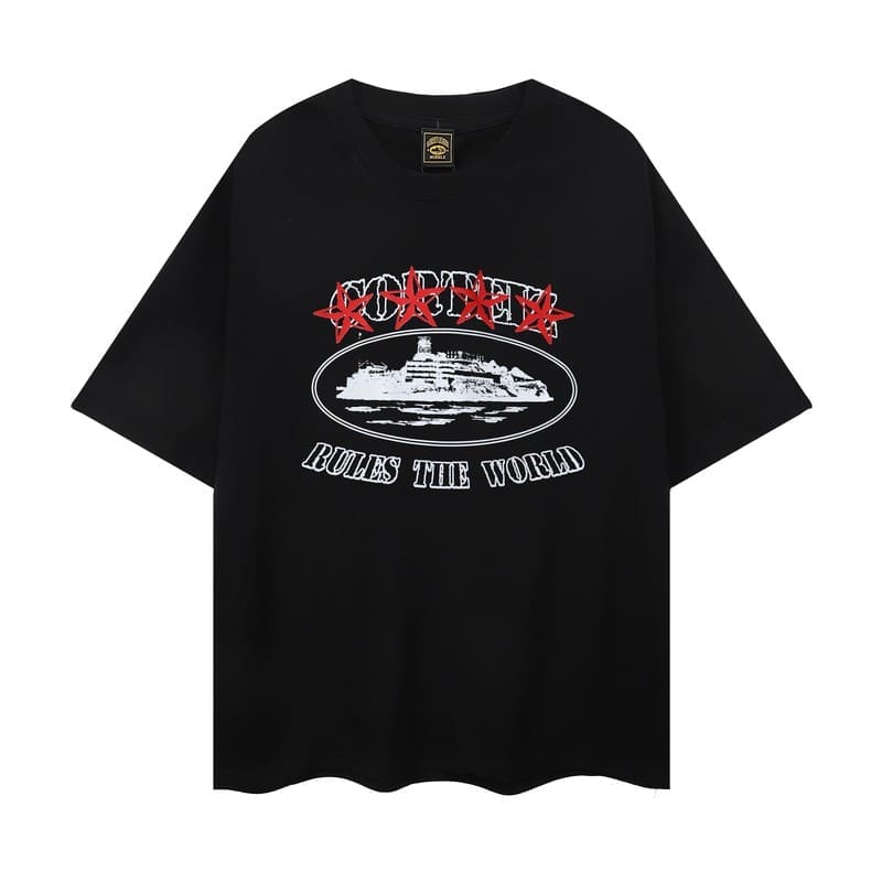 Corteiz Devil Island Graffiti Short Sleeve T-Shirt Summer Street Style