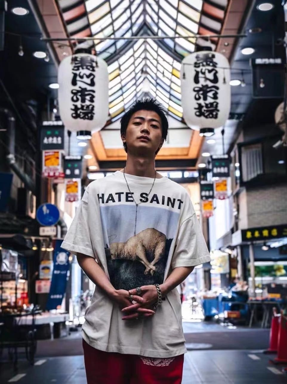 Saint Michael Angel Sheep Printed Loose Short Sleeve T-Shirt for Men and Women