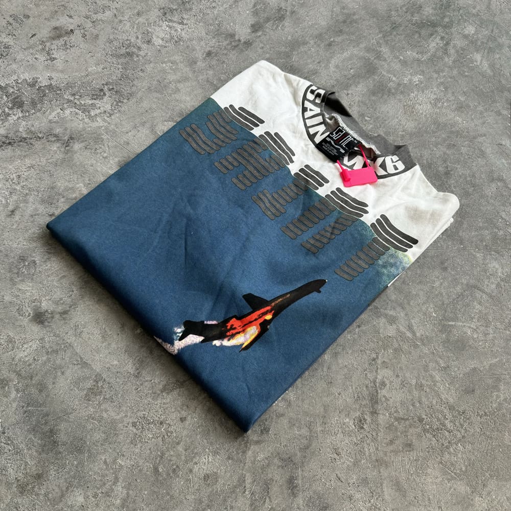 Saint of Michael Aircraft Illustration Loose Long Sleeve T-Shirt