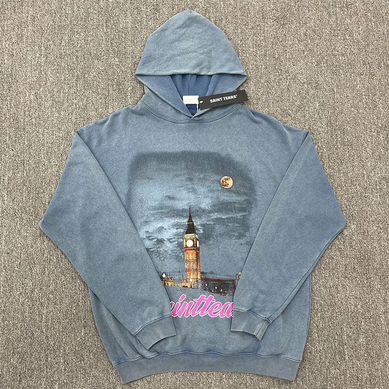 Saint Michael Denim Tears Vintage Terry Hoodie Washed Distressed