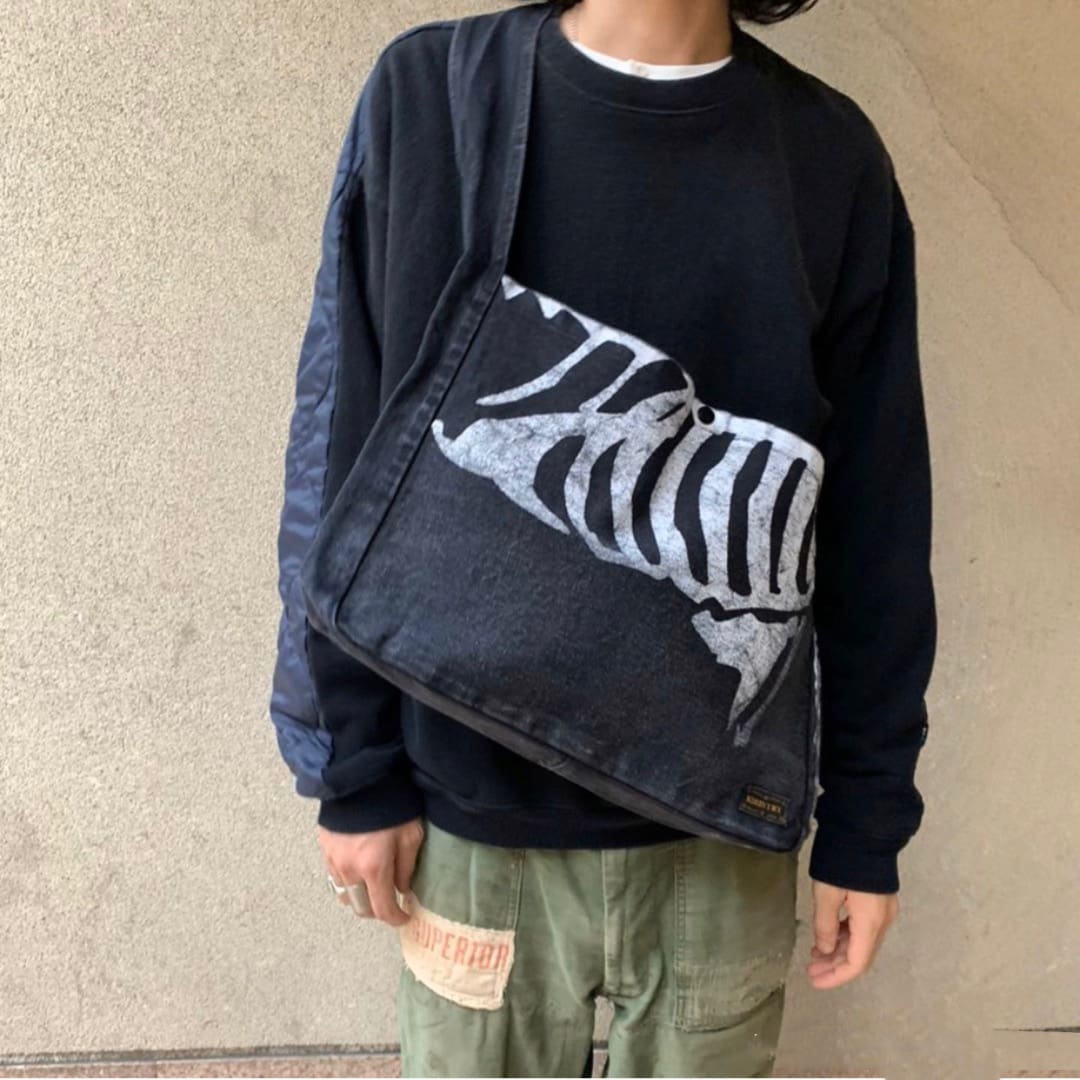 Kapital Pingtian Hehong Bone Print Crossbody Bag