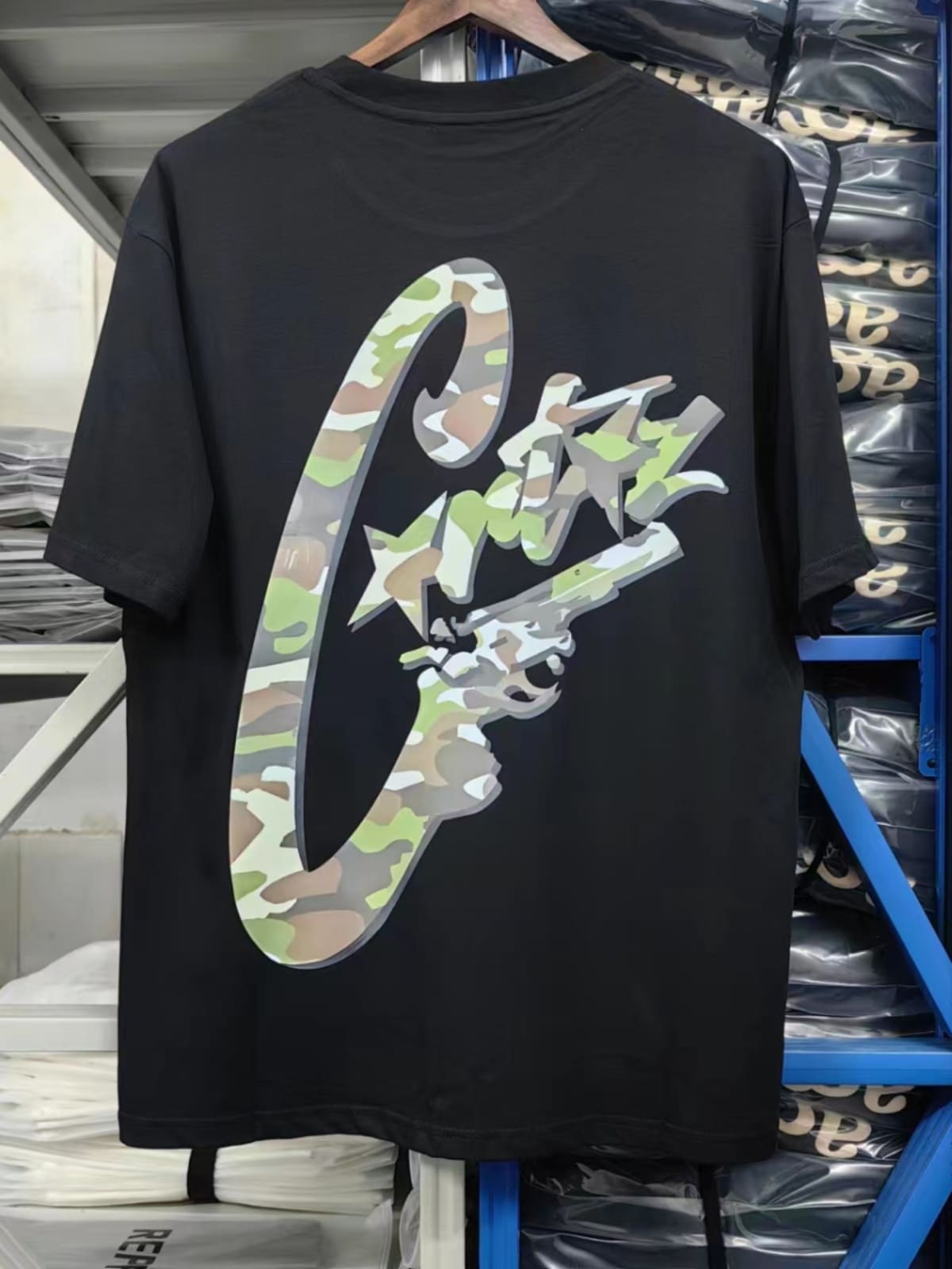 Corteiz Devil Island Camouflage Print T-Shirt Summer High Street Style
