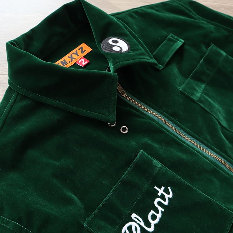 Cpfm.Xyz Suede Embroidered Zipper Jacket