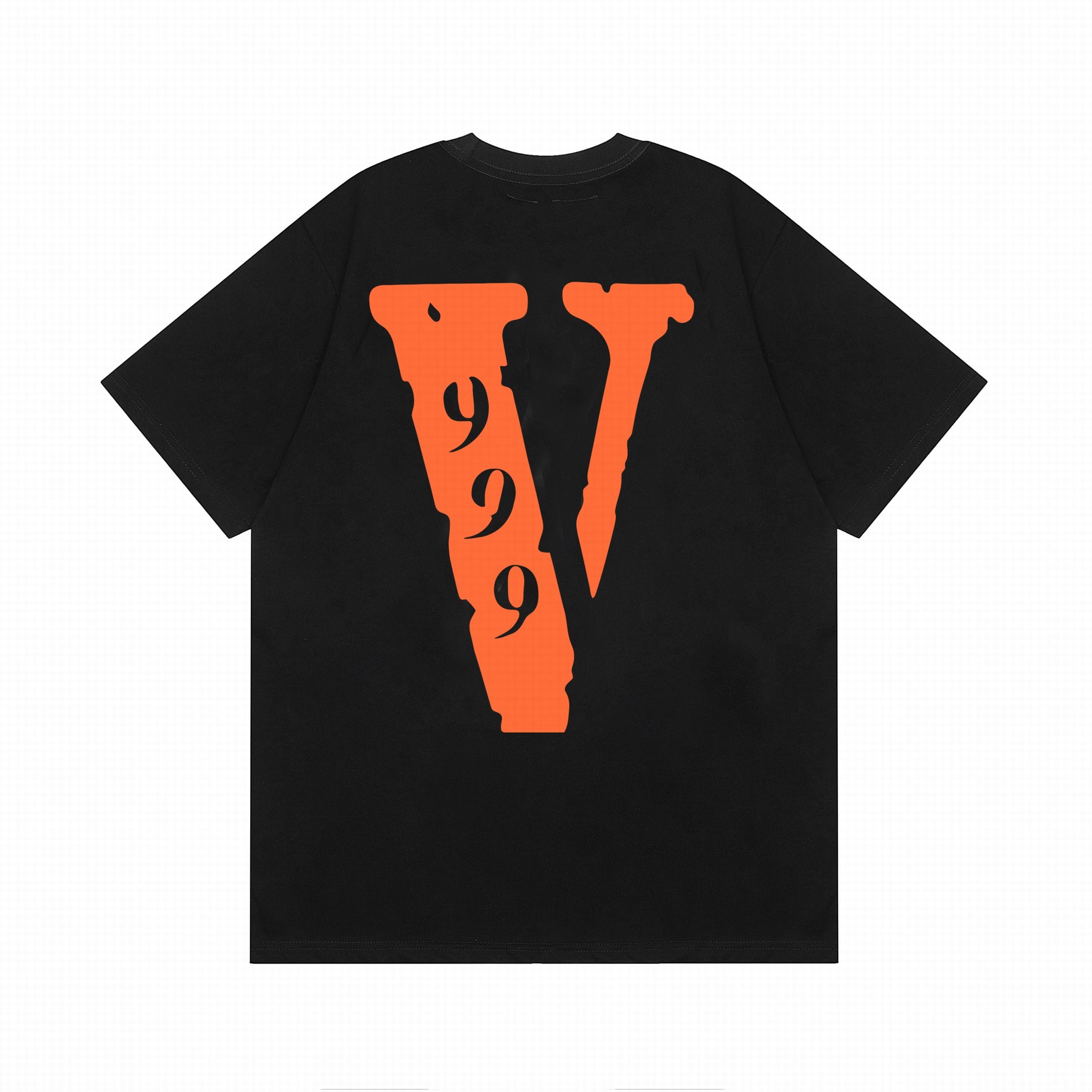 VLONE 999 Juice WRLD Large V Printed Loose High Street Cotton Short Sleeve T-Shirt