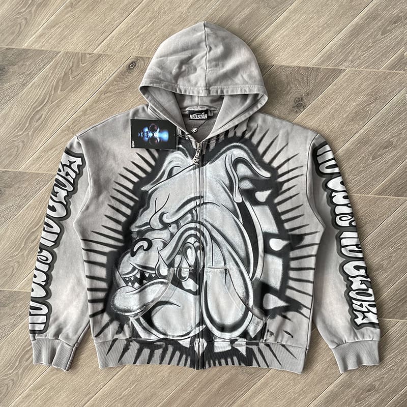 H*lst*r studios bull dog zip up hoodie