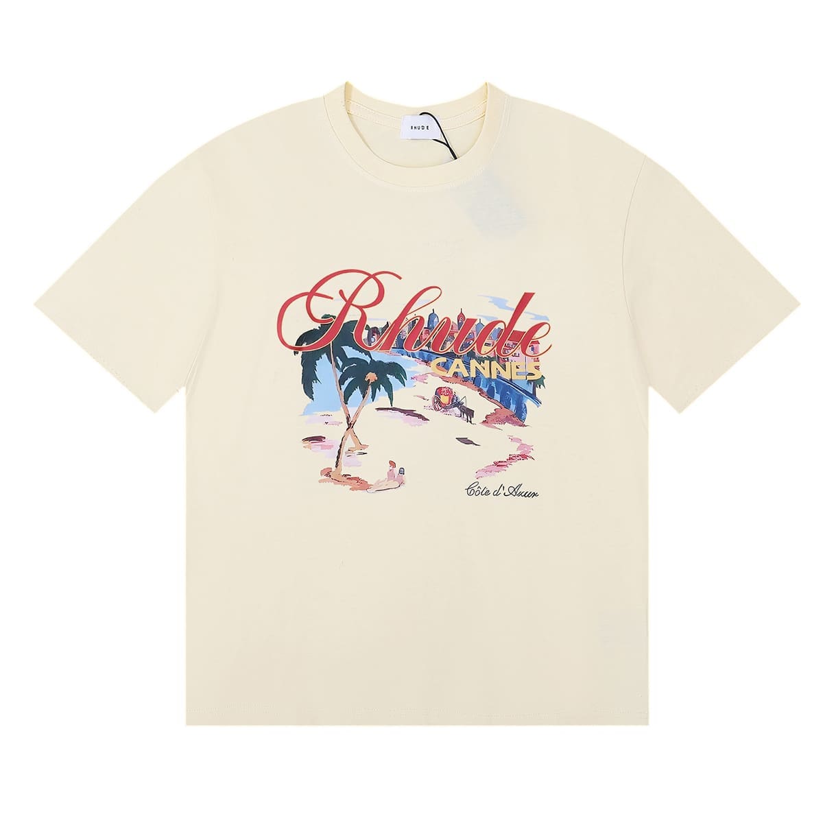 Rhude Cannes Beach Coconut Printed T-Shirt