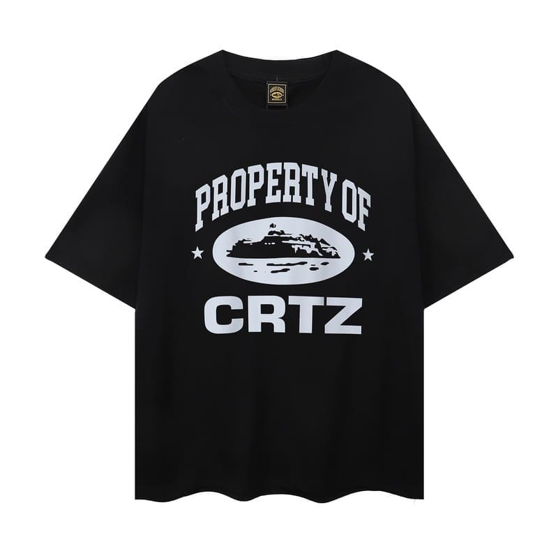 Corteiz Devil Island Graffiti Print T-Shirt for Men and Women High Street Retro Style