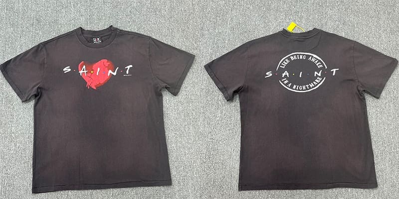 Saint Michael Distressed Retro Washed Vintage T-Shirt Fashion Collection