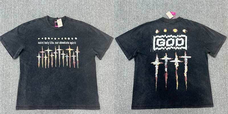 Saint Michael Distressed Retro Washed Vintage T-Shirt Fashion Collection