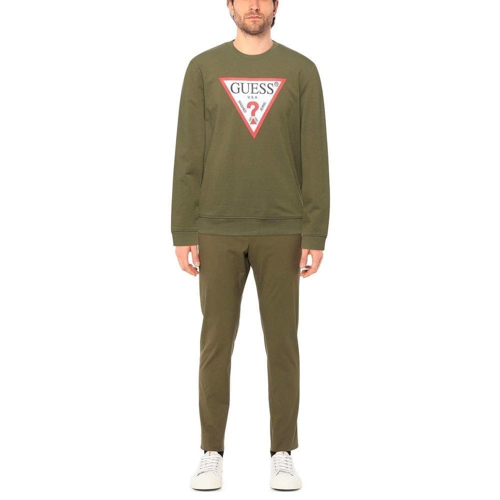 Guess New Round Neck Long Sleeve Printed Casual Sweater for Men