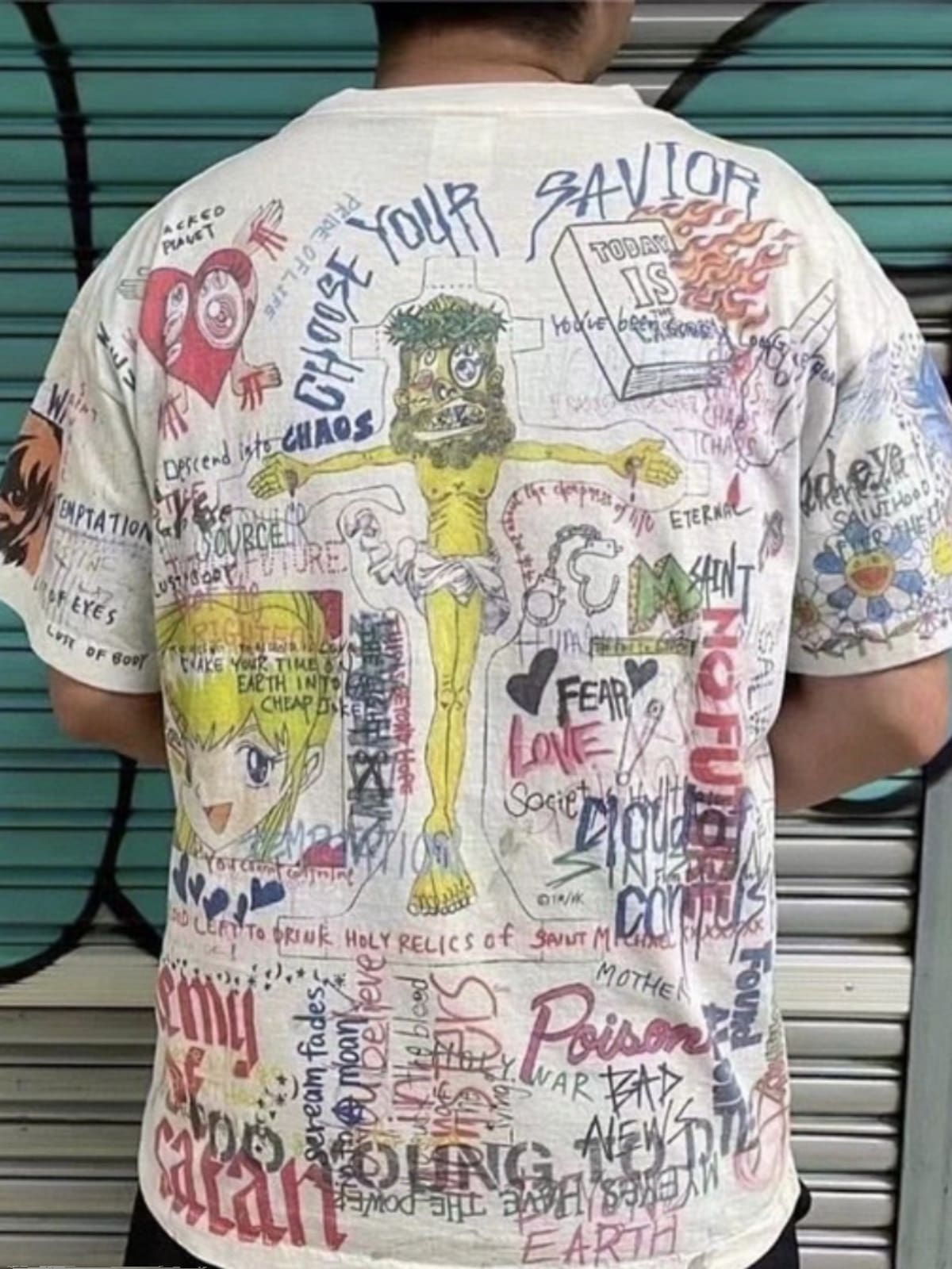 Saint Michael x Takashi Murakami Graffiti Washed Short Sleeve T-Shirt