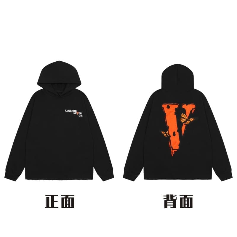 VLONE x Juice WRLD Big V Hoodie for Men and Women High Street Fashion