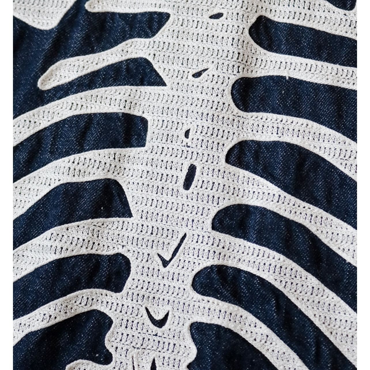 Kapital Hitian Hehong Denim Lapel Bone Embroidery Jacket