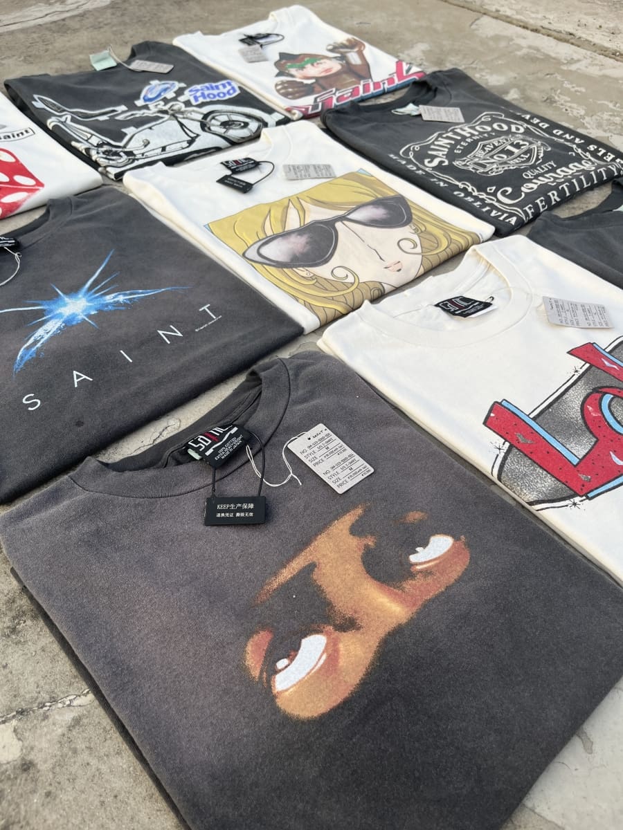 SAINT Michael Vintage Ripped Barrel Short Sleeve T-Shirt Collection