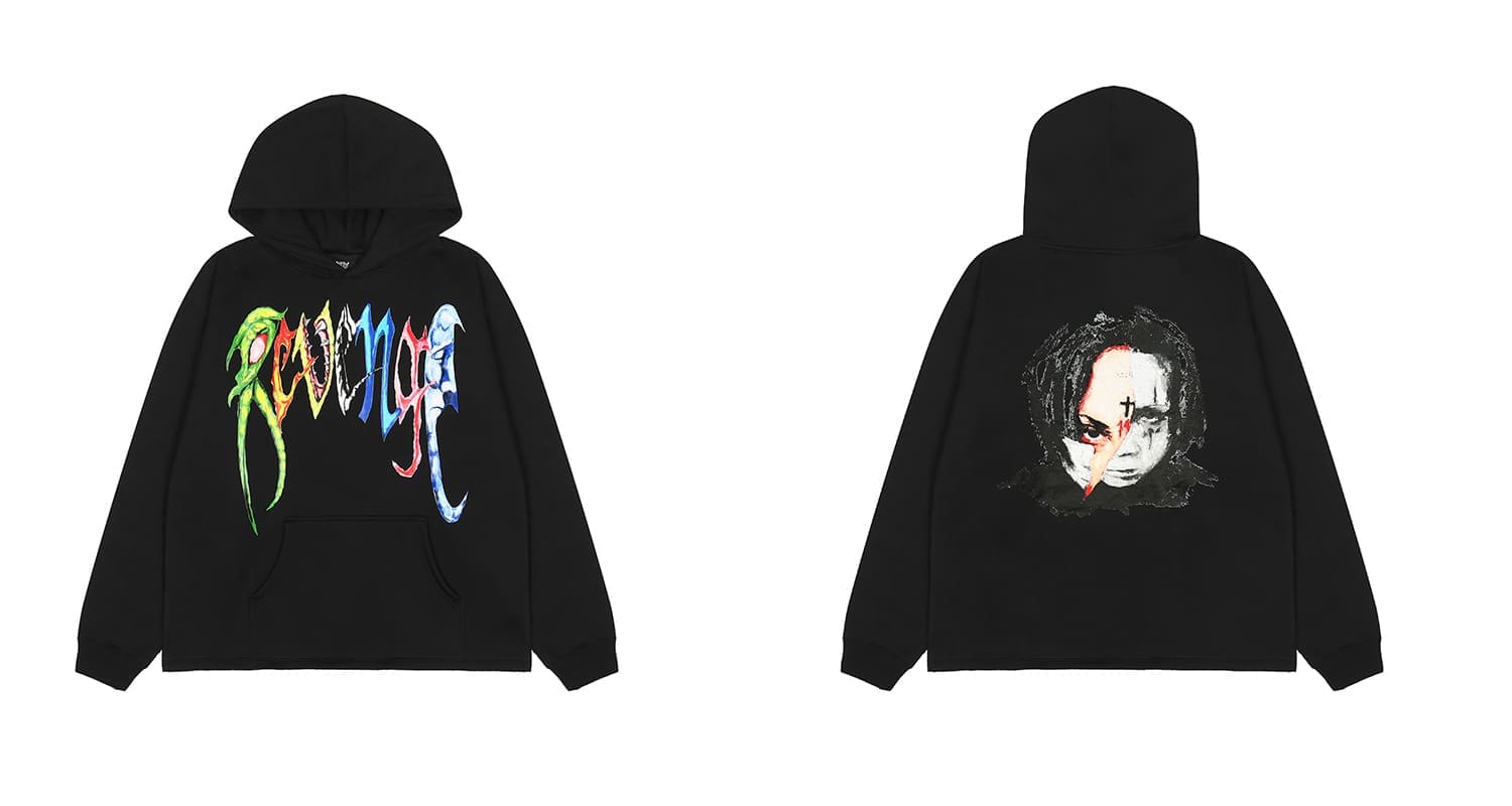 Revenge Mechanical Skull Print Hoodie