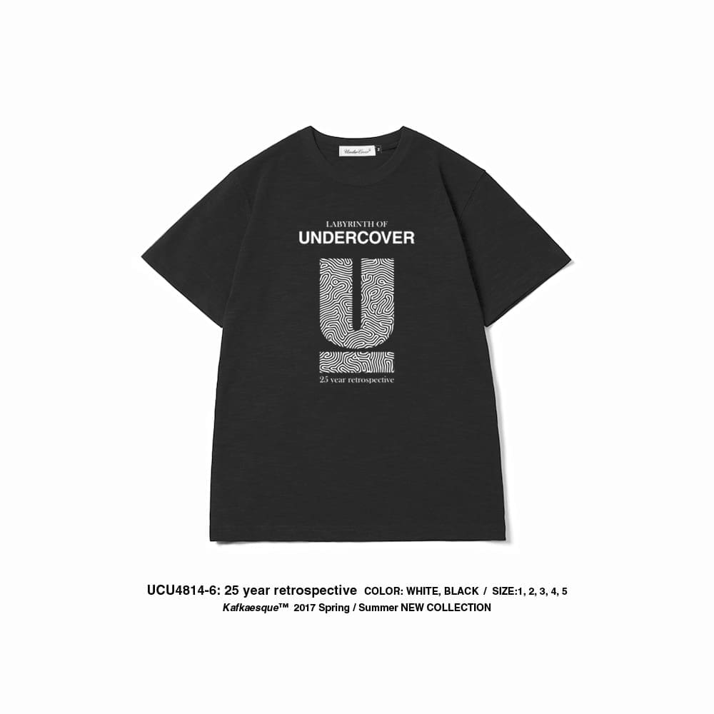 Undercover Fingerprint Big U Logo Pure Cotton T-Shirt for Men and Women