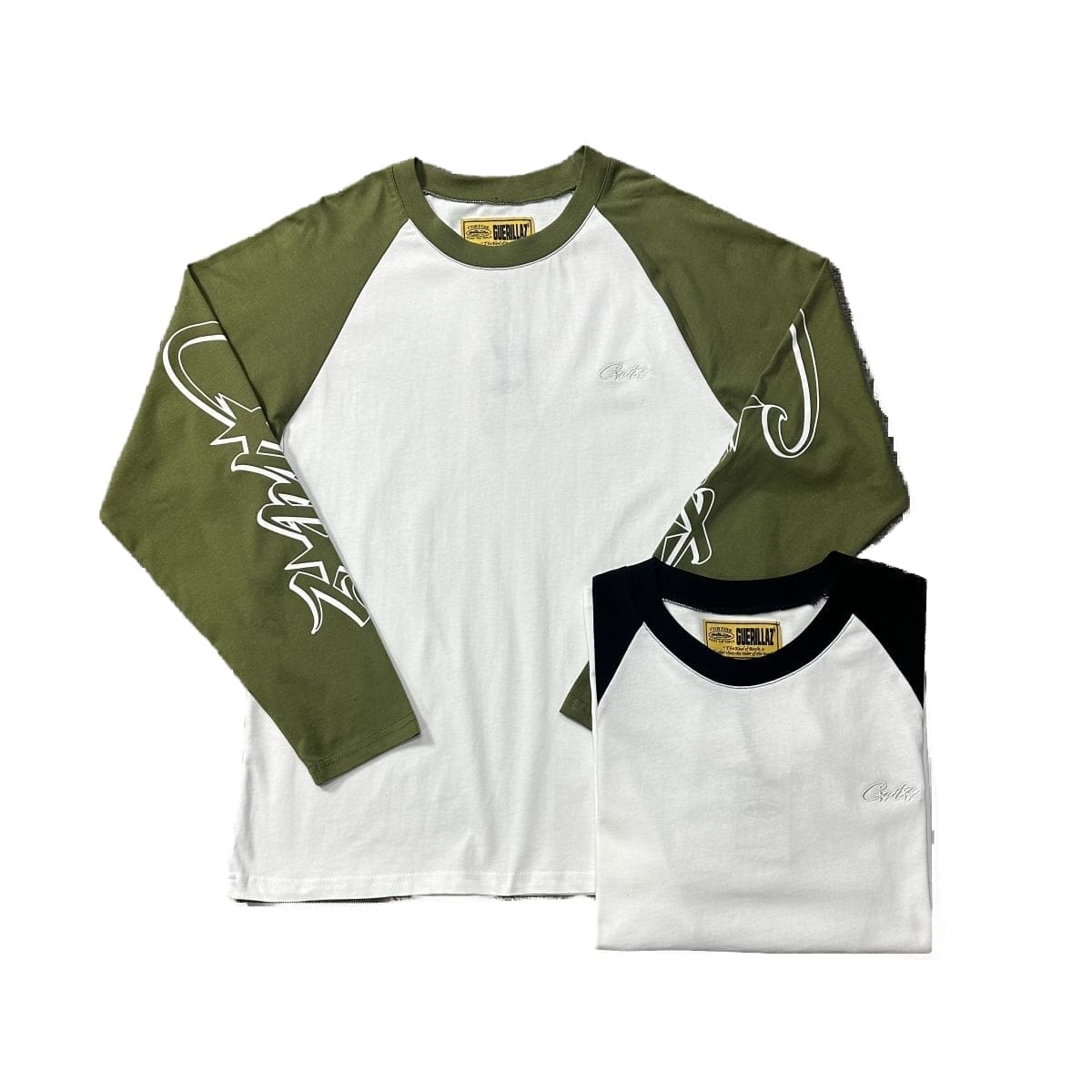 Corteiz Devil Island Color Matching Raglan Long Sleeve T-Shirt Loose Casual Couple Top