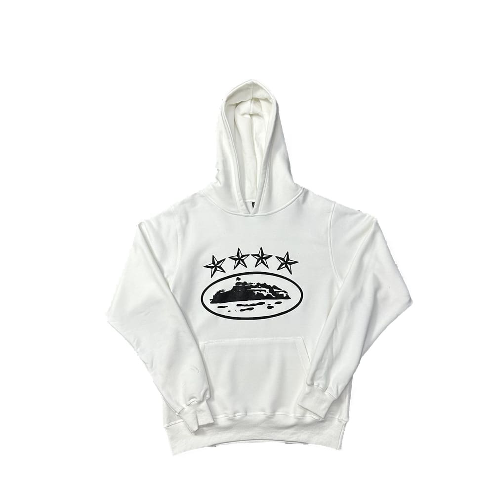 Corteiz Devil Island Star Print Velvet Padded Hoodie and Trousers Suit