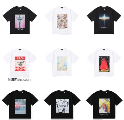 vlone fog pu*re b*and oil painting print t-shirt for men