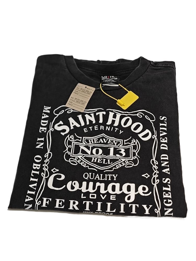 Saint Michael Motorcycle Vintage Washed VTG Short-Sleeve T-Shirt for Men and Women