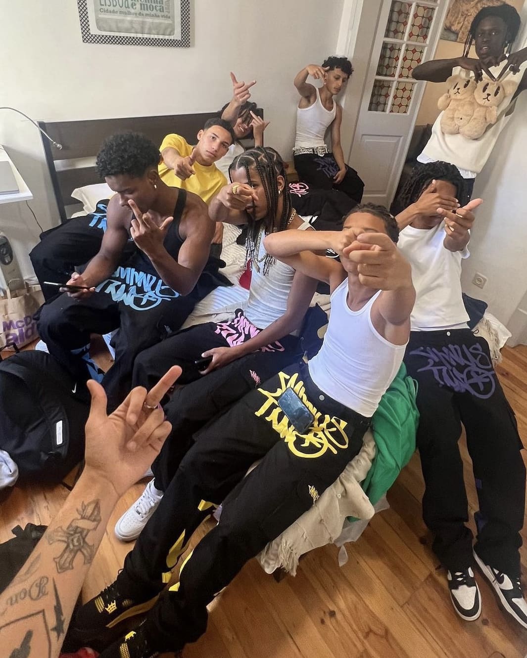 Minus Two Cargo Pants Casual Straight-Leg Loose Fit Hip Hop Star Style J