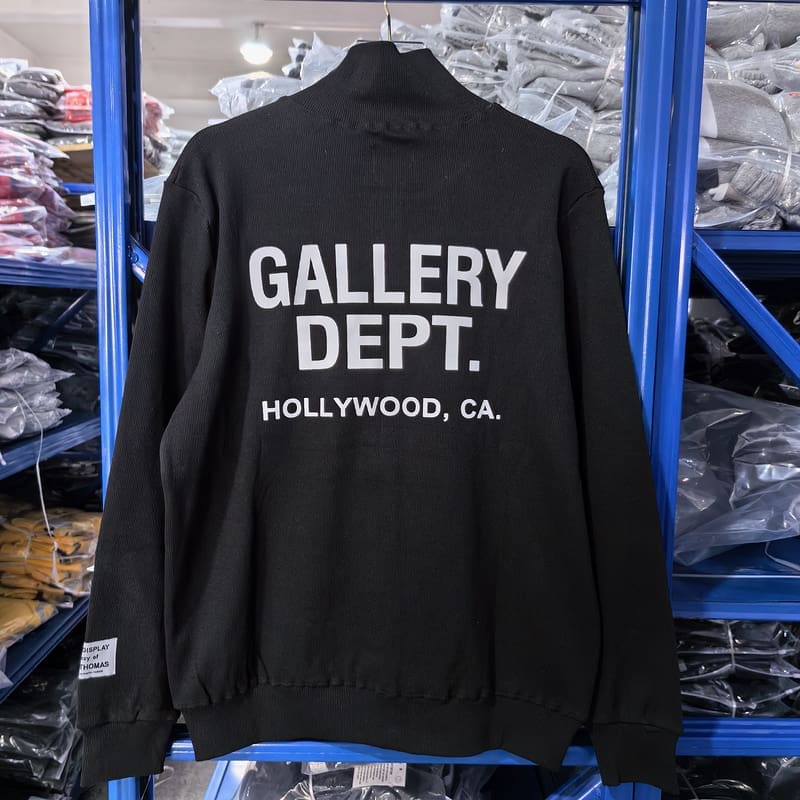 Gallery Dept High Street Letter Printed Loose Zipper Sweatshirt for Men and Women