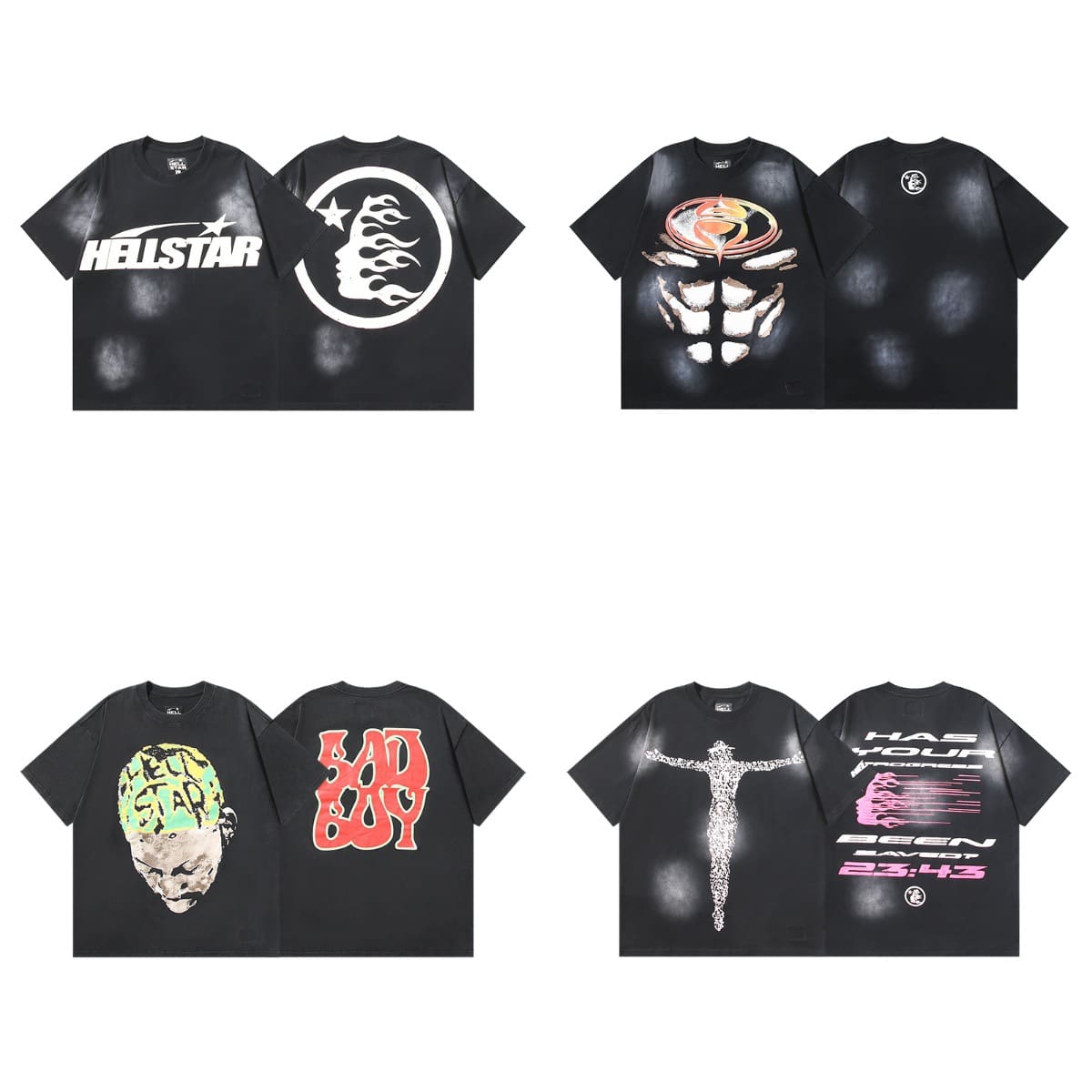 H*lst*r2024 summer new european and american fashion brand tshirt male and female large size loose pullover short sleeved t-shirt