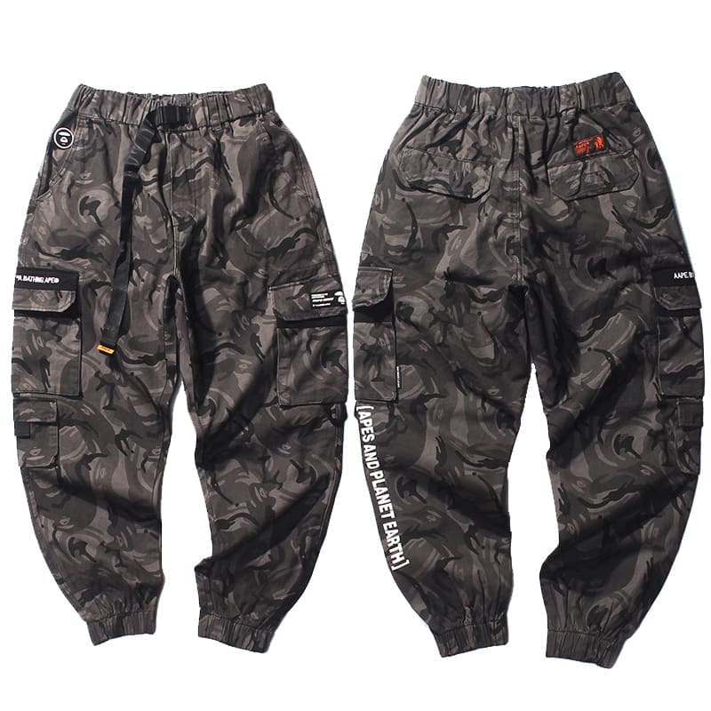 AAPE Ape Head Camouflage Multi-Pocket Workwear Pants for Men and Women
