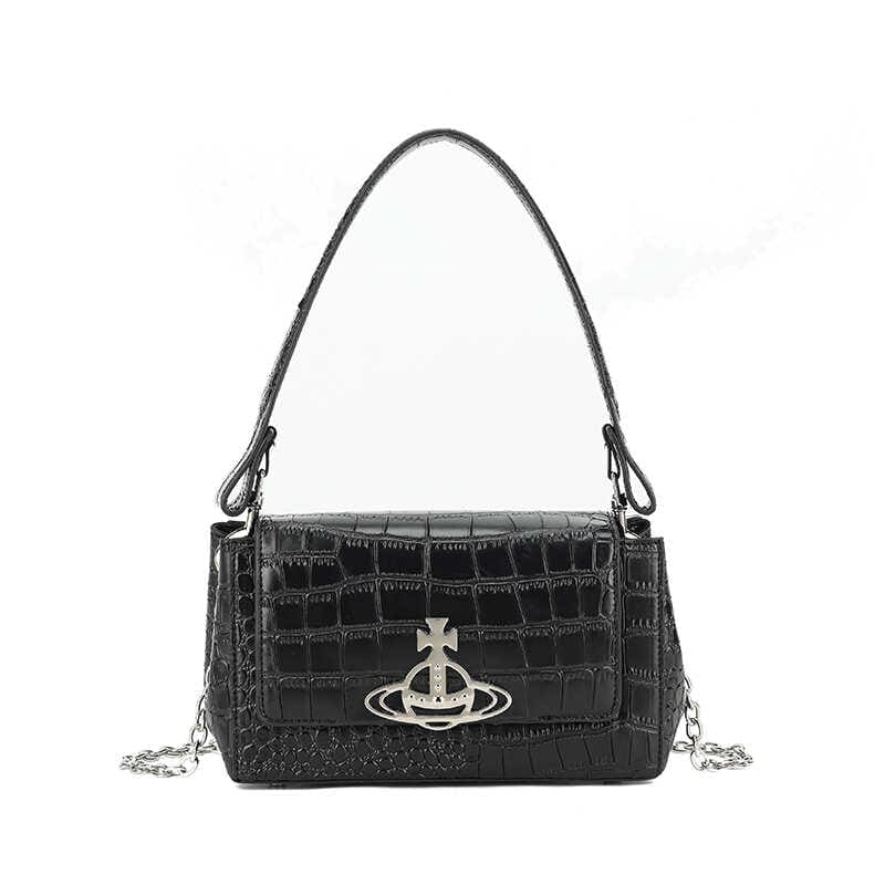 u1u1enne westwood crocodile pattern small square bag saturn chain shoulder bag