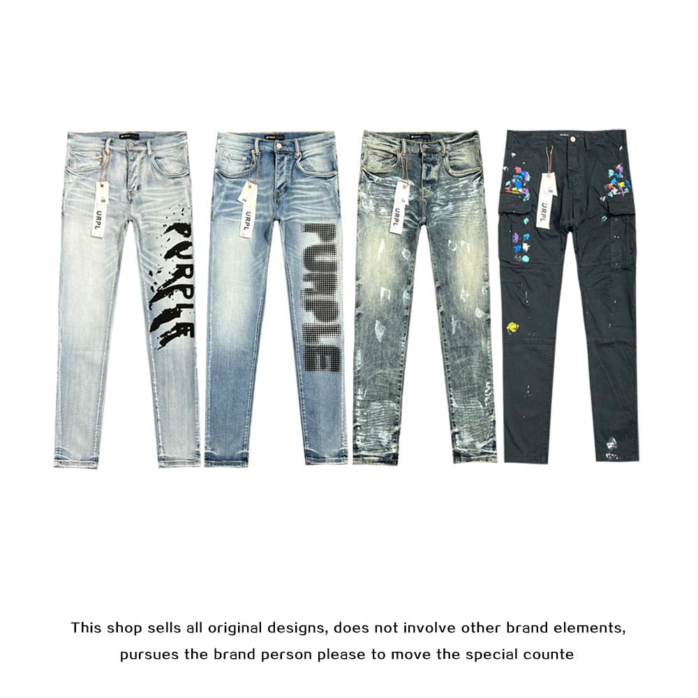 pu*re b*and slim stretch jeans with washed ink splash for men and women