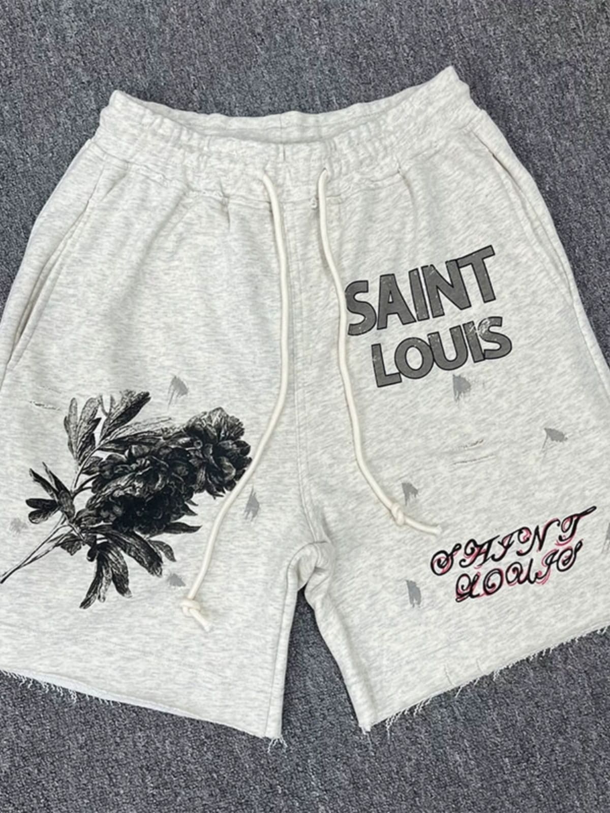 saint L**is vintage sketch loose shorts for men