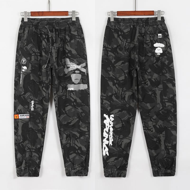 AAPE Camouflage Multi-Pocket Cargo Pants for Men and Women