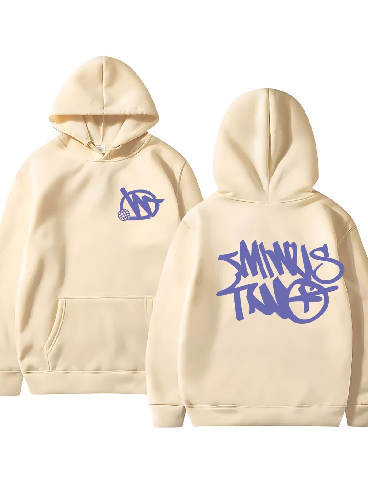 Minus Two Printed Hoodie Casual Loose Sweater for Autumn Winter