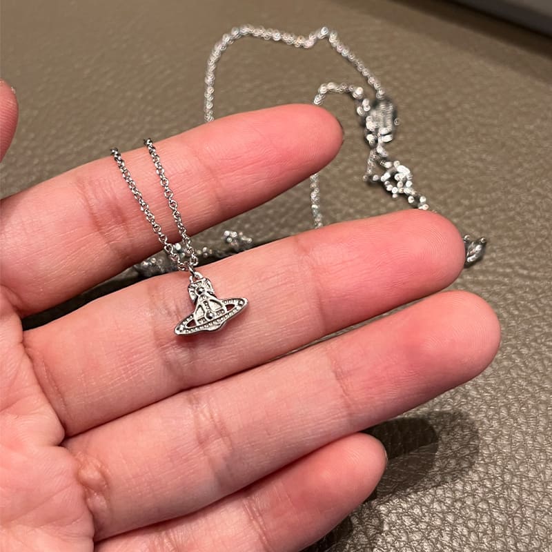 u1u1enne westwood oslo mini saturn necklace and stud earrings 925 silver