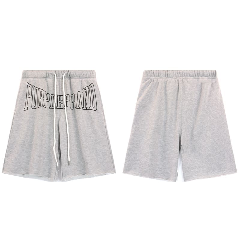 pu*re b*and classic letter print high street fleece shorts for men and women
