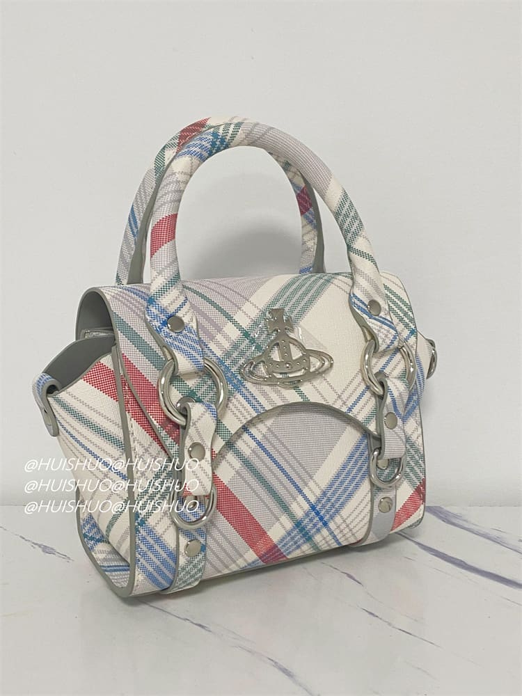 Vivienne Westwood Crocodile Pattern Baguette Shoulder Bag Saturn Chain Design