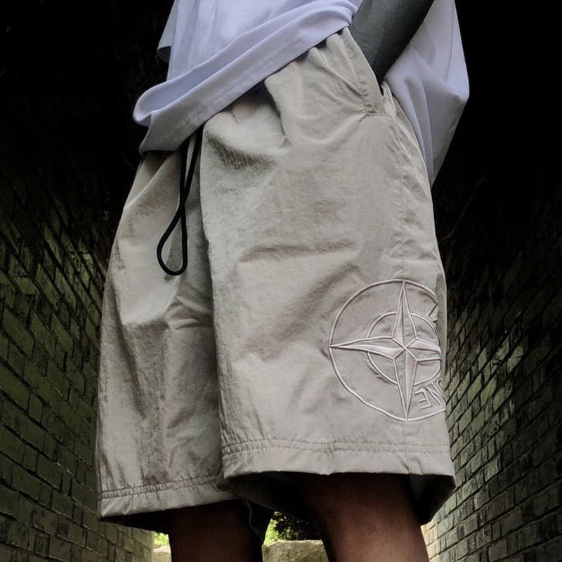 Stone Island Double-Layer Quick-Drying Nylon Compass Embroidery Sports Shorts