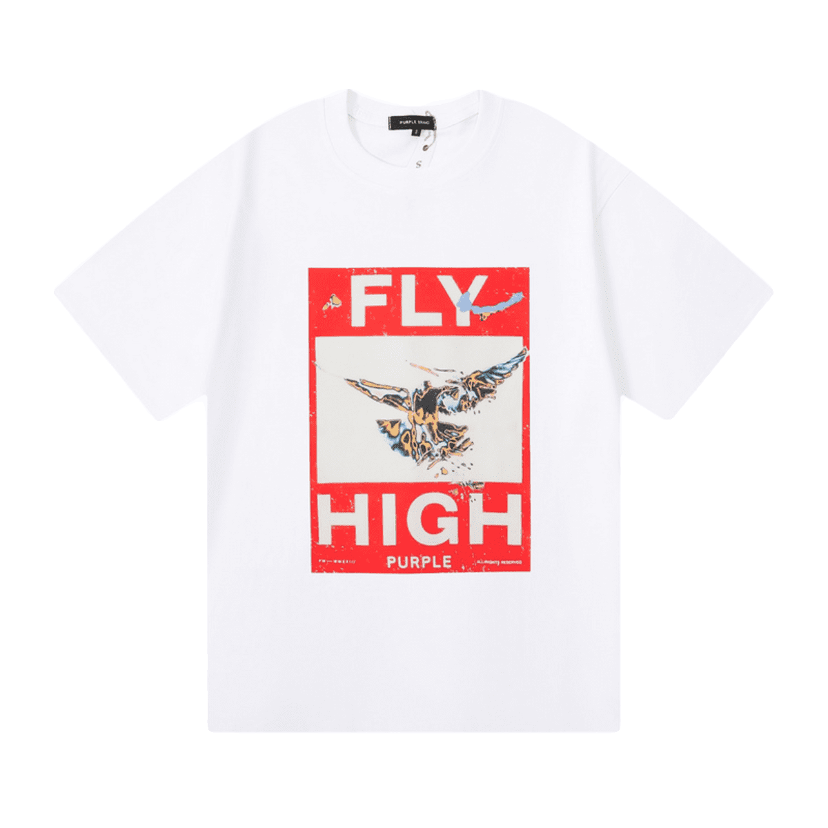 pu*re b*and fly high printed short sleeve loose t-shirt for men and women